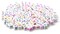 CousinDIY Alphabet Beads 6mm 160/Pkg-White With Multicolor Letters